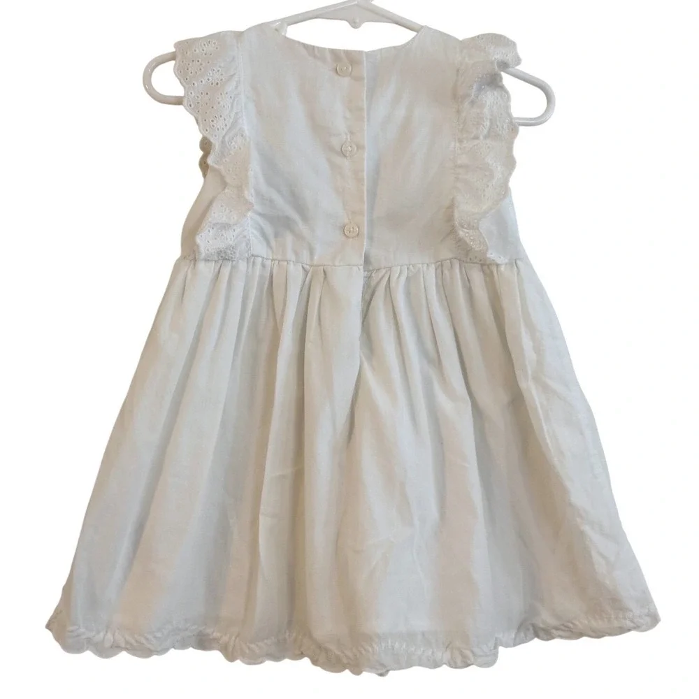 Baby B'gosh White Eyelet Embroidered Dress‎ 18M 100% Cotton Baptism